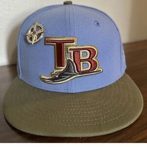 Tampa Bay Rays Hat Club Exclusive New Era MLB Baseball Cap Logo & Pin size 7 1/2